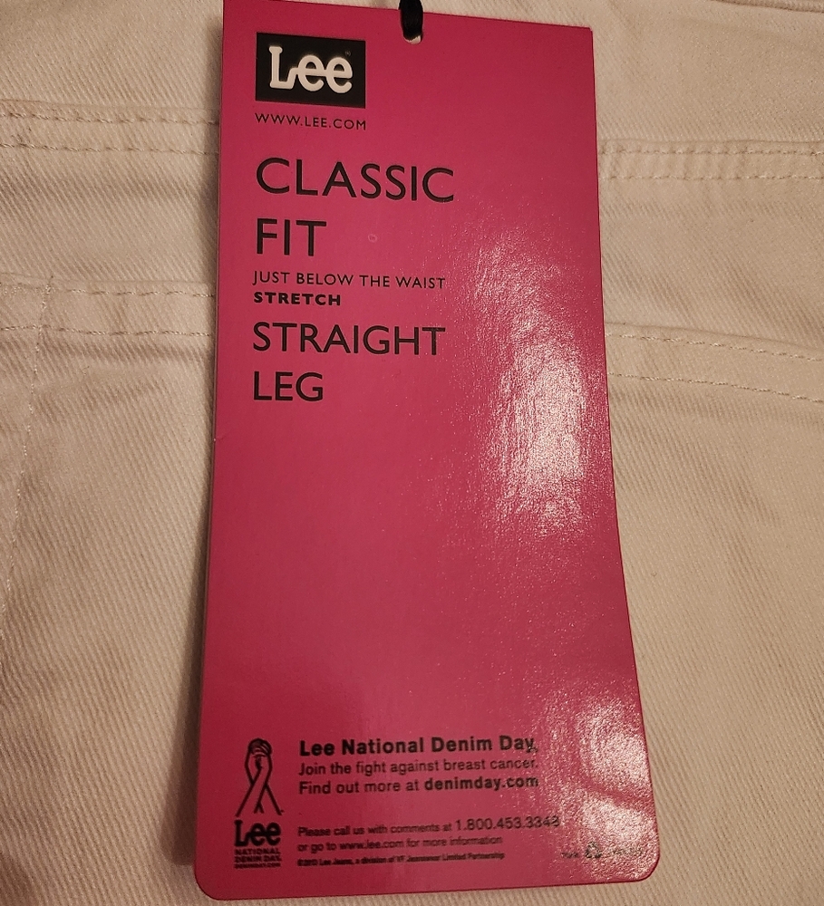 Lee White Straight Leg Jeans Minimalist Design - Picture 3 of 12